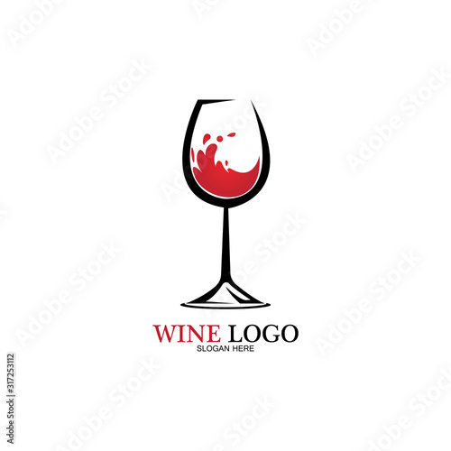 Wine logo design template.vector illustration of icon-vector