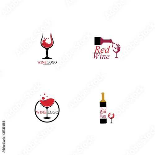 Wine logo design template.vector illustration of icon-vector