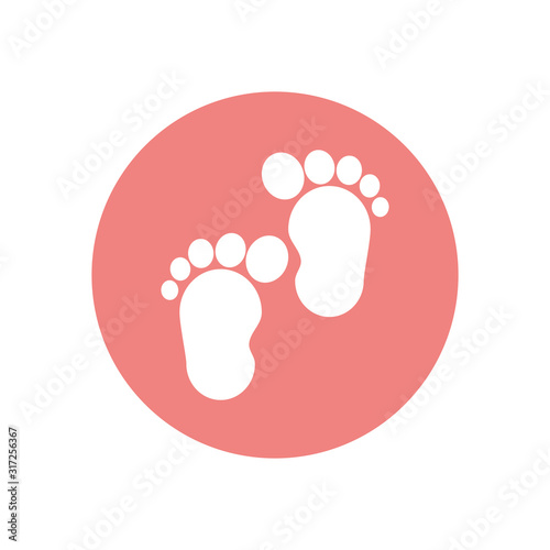 Isolated baby footprints vector design