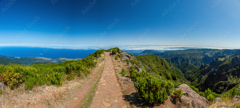 Panoramic picture over the rough Portugese island of Madeira in summer Panoramic picture over the rough Portugese island of Madeira in summer