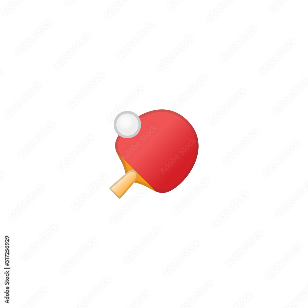 Ping Pong Vector Icon. Isolated Table Tennis Racket and Ball Emoji, Emoticon Illustration Ping Pong Vector Icon. Isolated Table Tennis Racket and Ball Emoji, Emoticon Illustration