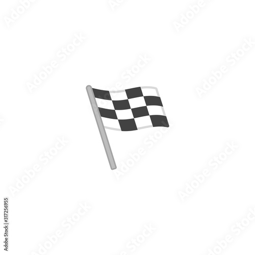 Checkered Flag Vector Icon. Isolated Chequered Race Flag Emoji, Emoticon Illustration