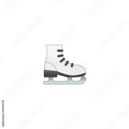 Ice Skate Vector Icon. Isolated Ice Skating, Ice Roller, Ice Rink, Winter Sport Emoji, Emoticon Illustration