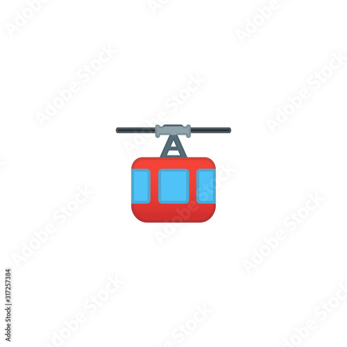 Aerial Tramway Vector Icon. Isolated Aerial Tramway Emoji, Emoticon Illustration