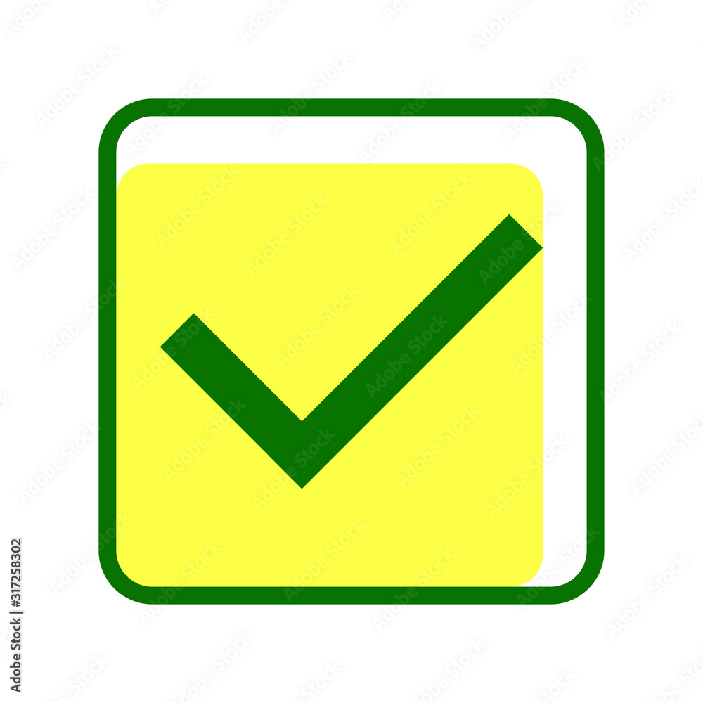 Check mark, checklist icon vector symbol on white background
