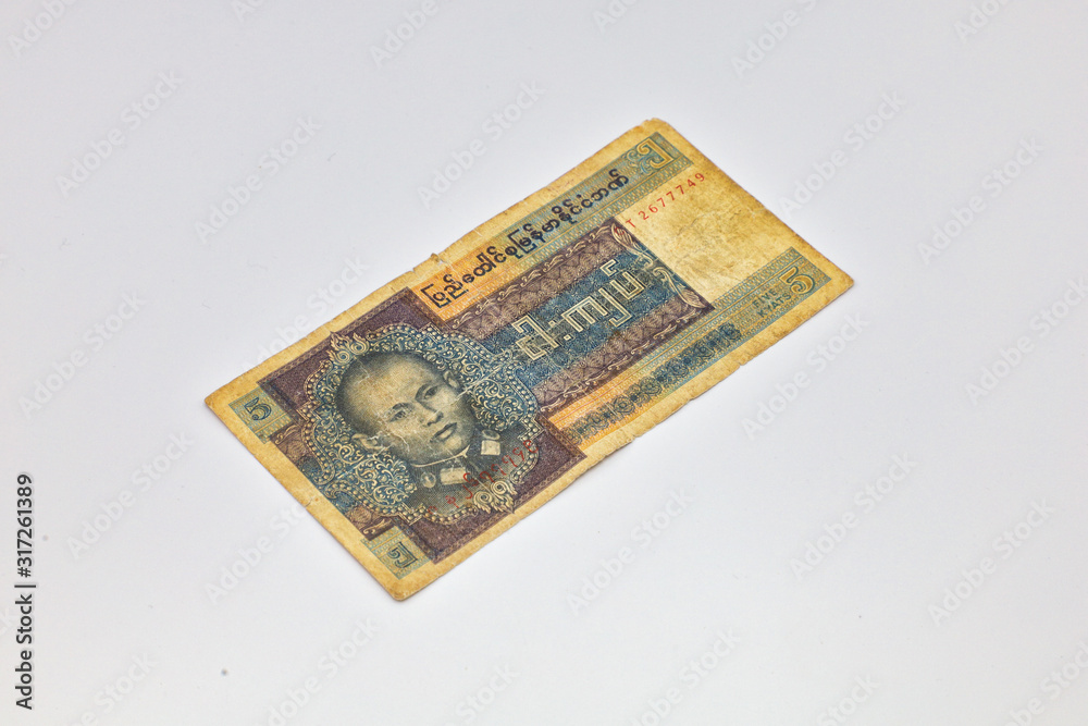 MANDALAY/MYANMAR - 07th January, 2020 : Myanmar Kyats Banknote, Money, Kyat Currency in Myanmar.