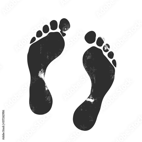 Footprints isolated on white. Vector illustration.