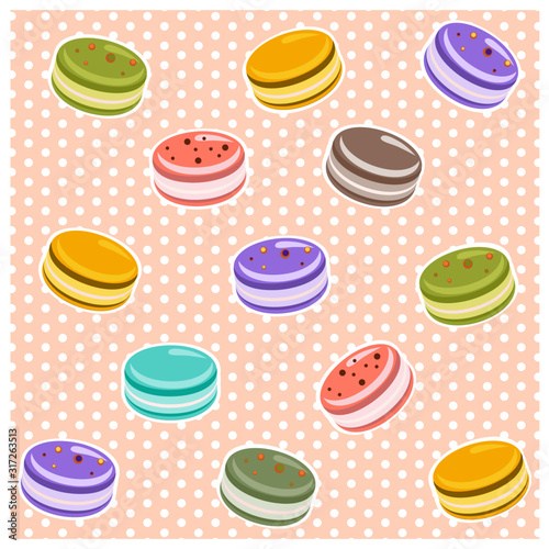 composition of colored macaroons