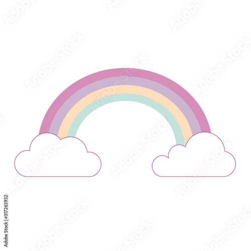 beautiful vector with a rainbow