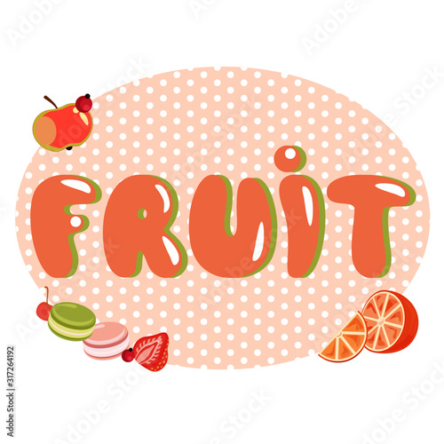 assorted fruits on a polka dot background