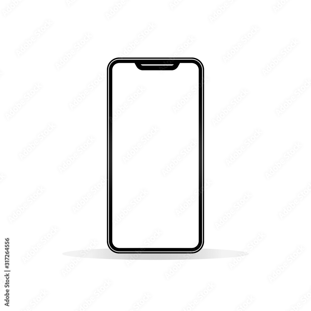 New realistic mobile phone smartphone mockup with blank screen copy space isolated on white background New realistic mobile phone smartphone mockup with blank screen copy space isolated on white background