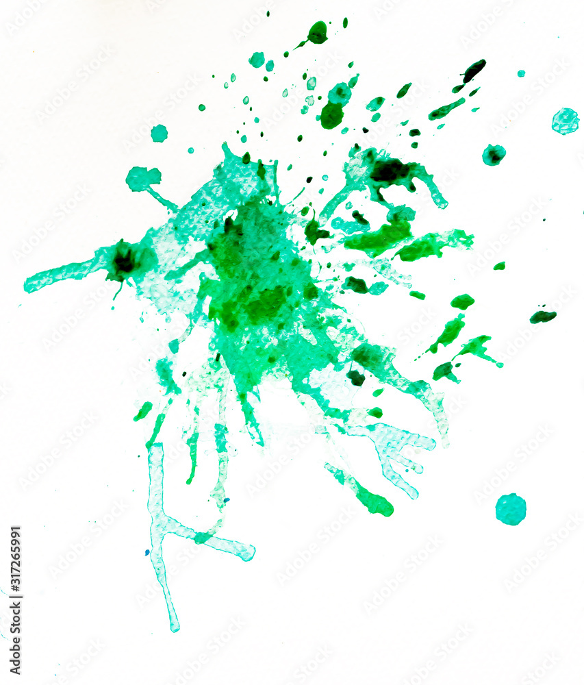 Obraz Akwarela abstrakcyjne tło z zielonymi plamami