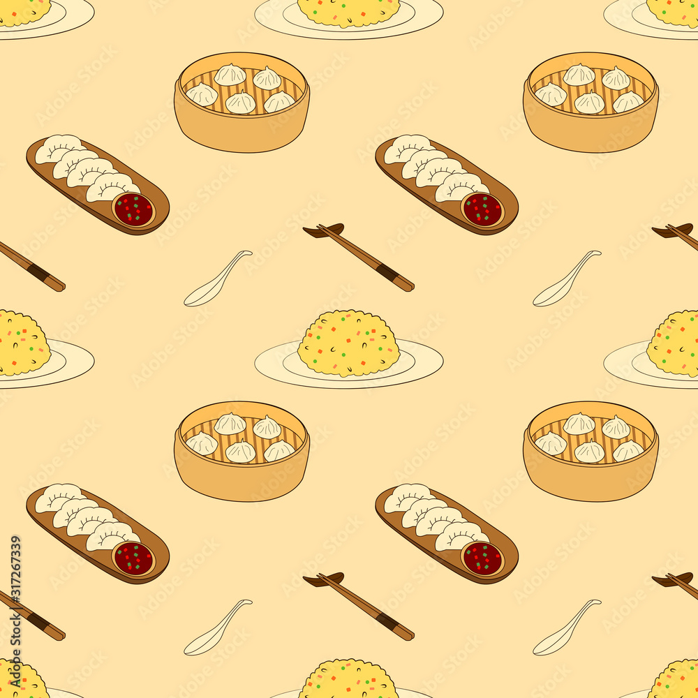 Doodle fried rice, soup dumpling, steamed dumpling and boiled dumpling ...