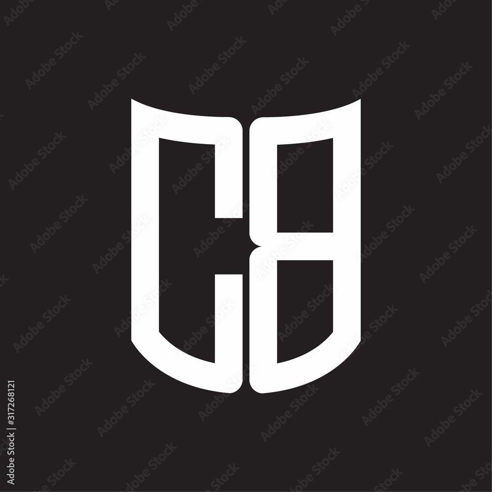 CB Logo monogram with ribbon style design template on black background CB Logo monogram with ribbon style design template on black background