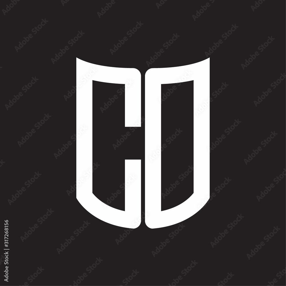 CD Logo monogram with ribbon style design template on black background