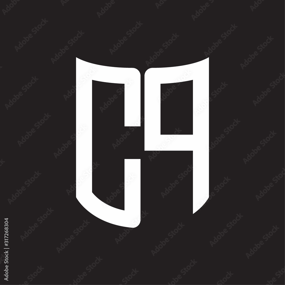 CP Logo monogram with ribbon style design template on black background CP Logo monogram with ribbon style design template on black background