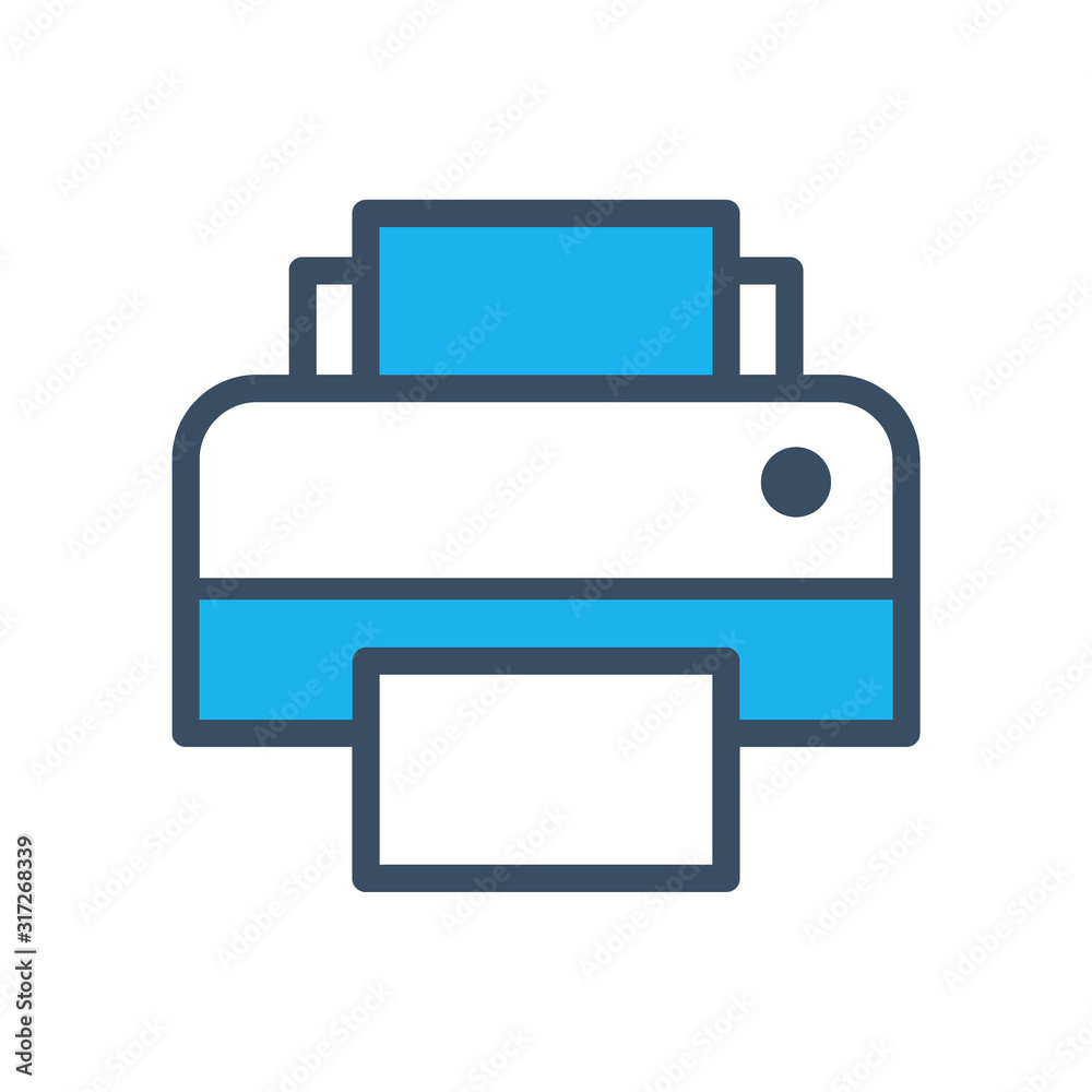 Printer icon color fill style