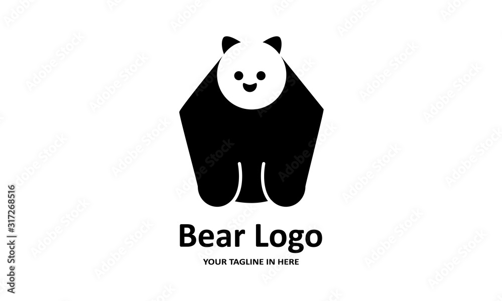 The flat bear logo concept is perfect for business, technology, contractor and housing symbols, health,sport, restaurants, education
