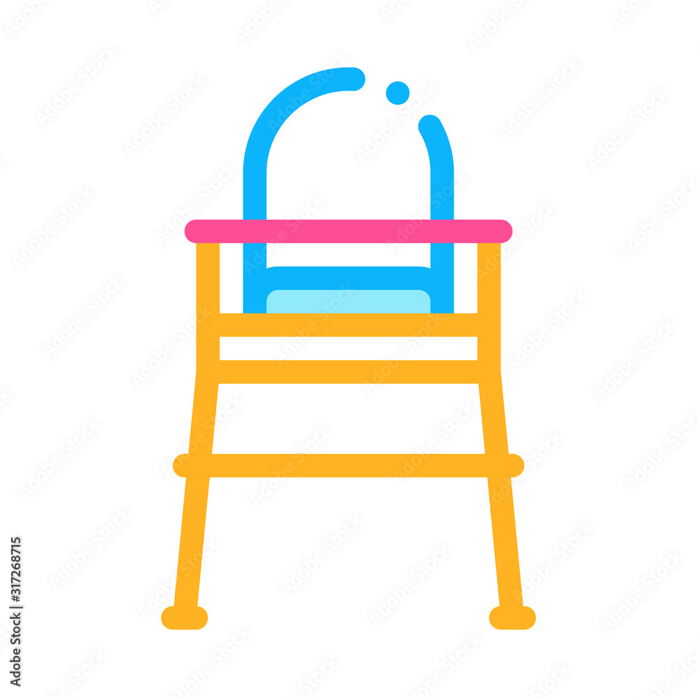 Chair For Feeding Icon Vector. Outline Chair For Feeding Sign. Isolated Contour Symbol Illustration Chair For Feeding Icon Vector. Outline Chair For Feeding Sign. Isolated Contour Symbol Illustration