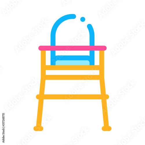 Chair For Feeding Icon Vector. Outline Chair For Feeding Sign. Isolated Contour Symbol Illustration