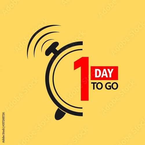1 day to go last countdown icon. One day go sale price offer promo deal timer, 1 day only.