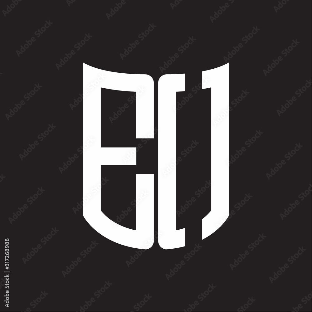 EO Logo monogram with ribbon style design template on black background EO Logo monogram with ribbon style design template on black background