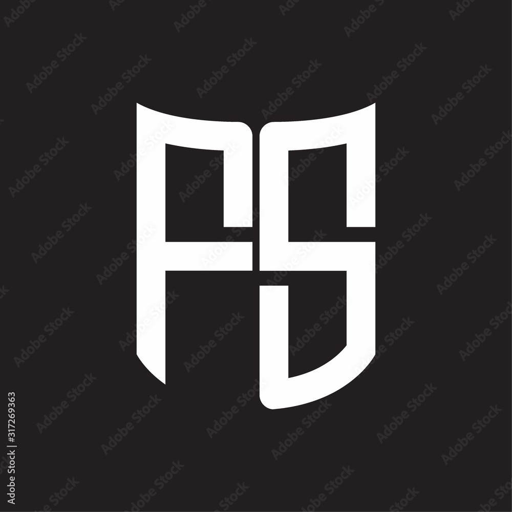 FS Logo monogram with ribbon style design template on black background FS Logo monogram with ribbon style design template on black background