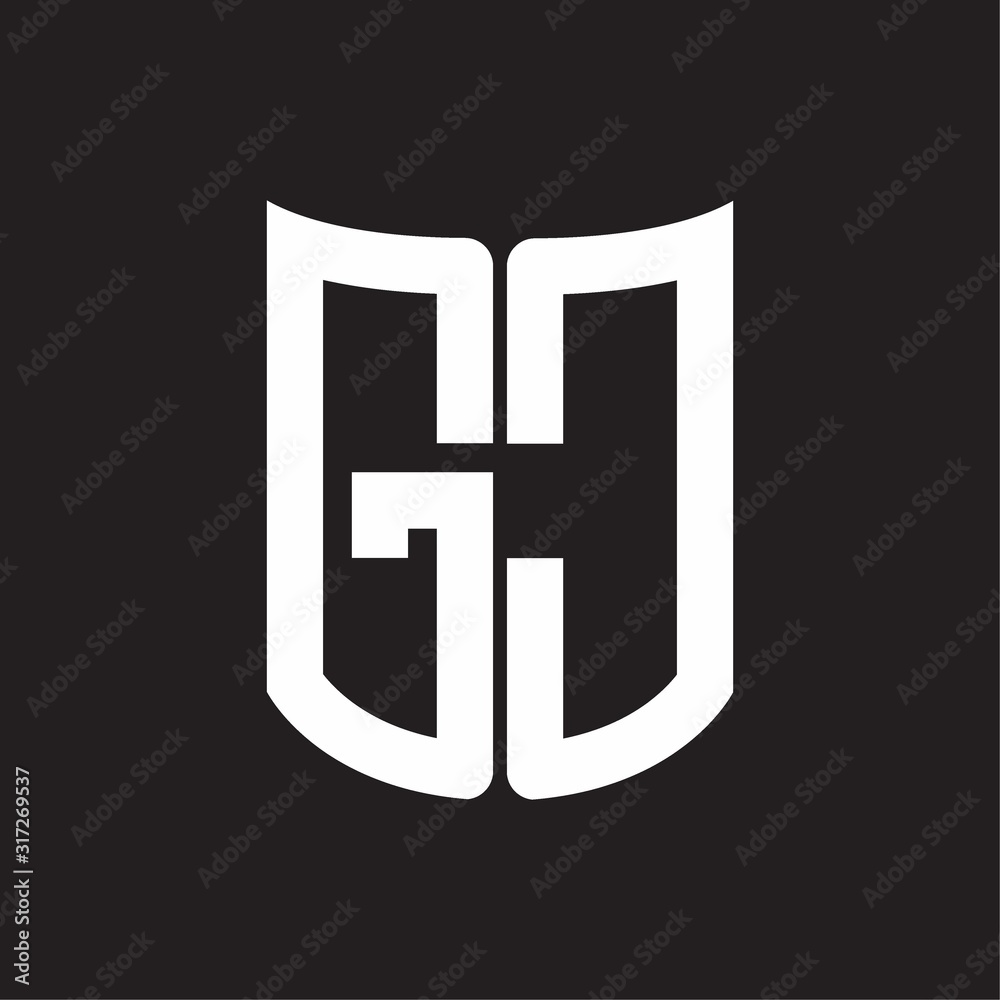 GC Logo monogram with ribbon style design template on black background GC Logo monogram with ribbon style design template on black background