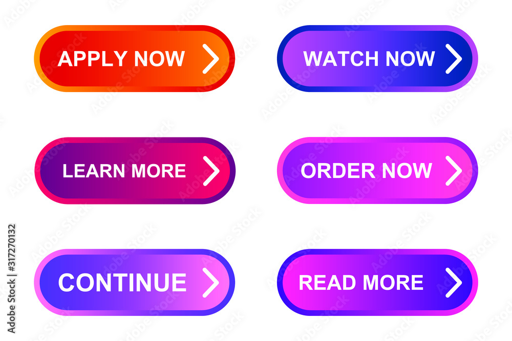 Set of modern material style buttons for website, mobile app and infographic template Different gradient colors illustration graphic and web design. Set of modern material style buttons for website, mobile app and infographic template Different gradient colors illustration graphic and web design.