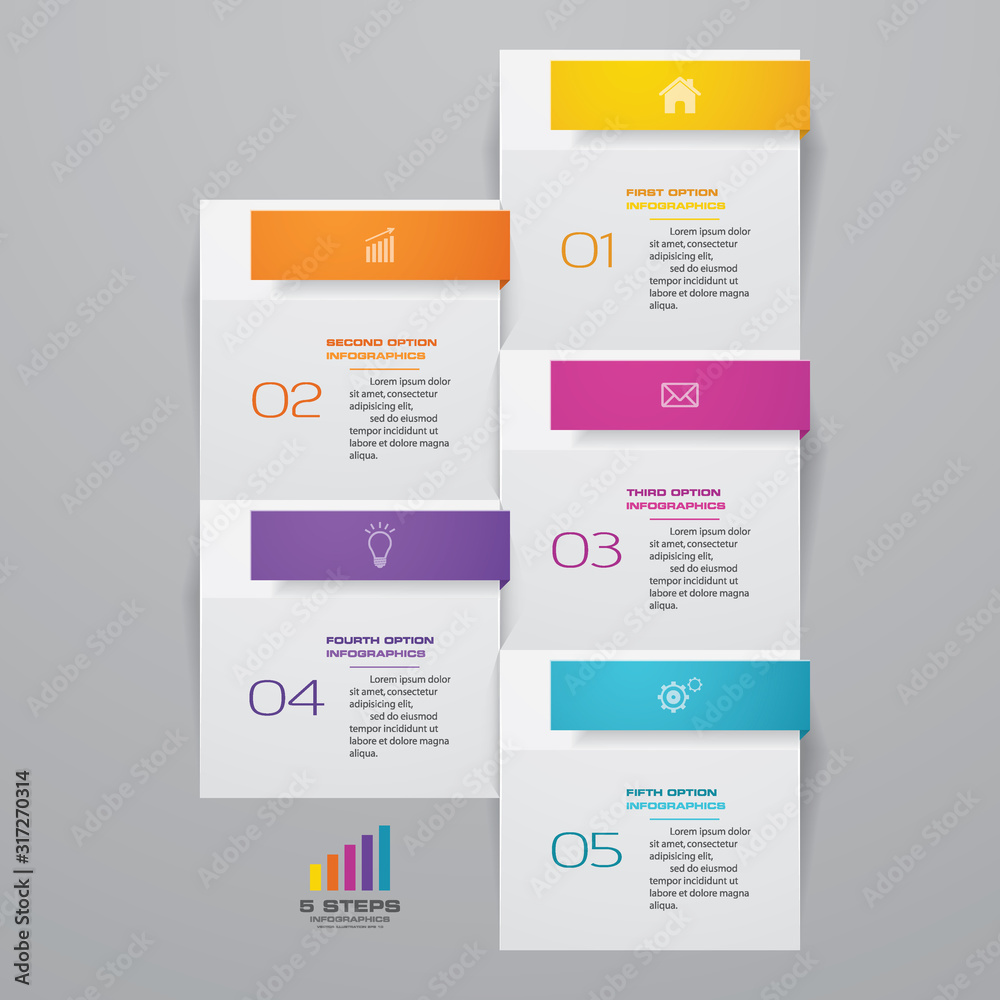 5 steps simple&editable process chart infographics element. EPS 10. 5 steps simple&editable process chart infographics element. EPS 10.