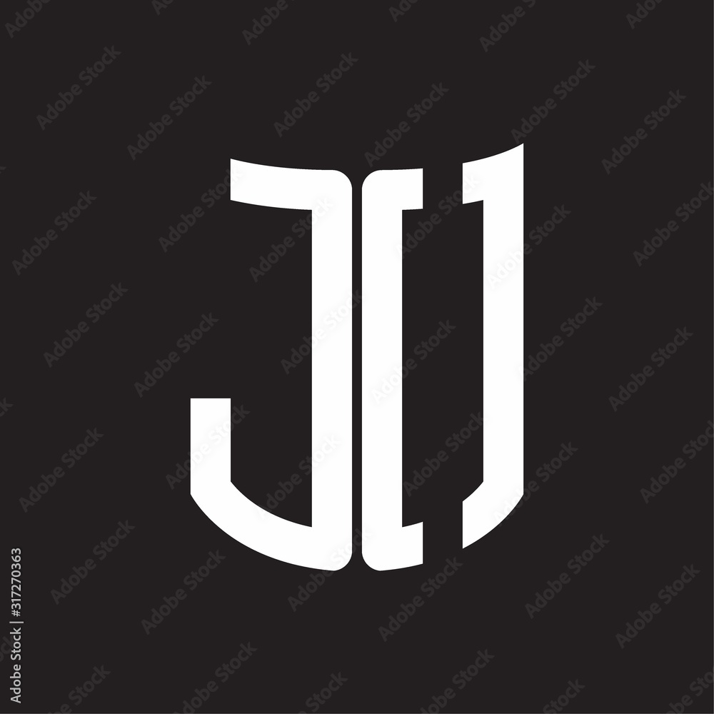 JO Logo monogram with ribbon style design template on black background JO Logo monogram with ribbon style design template on black background
