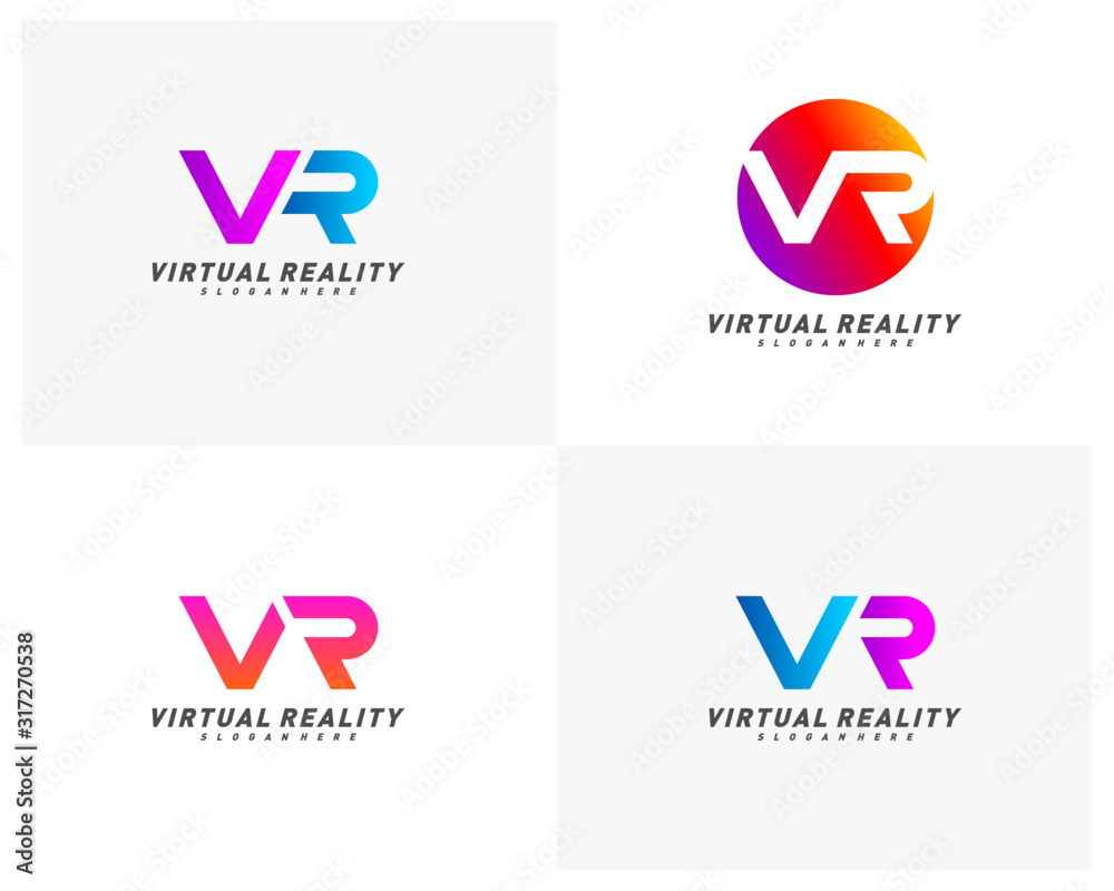 v r virtual 3d font modern technology logo virtual reality 22721230 Vector  Art at Vecteezy