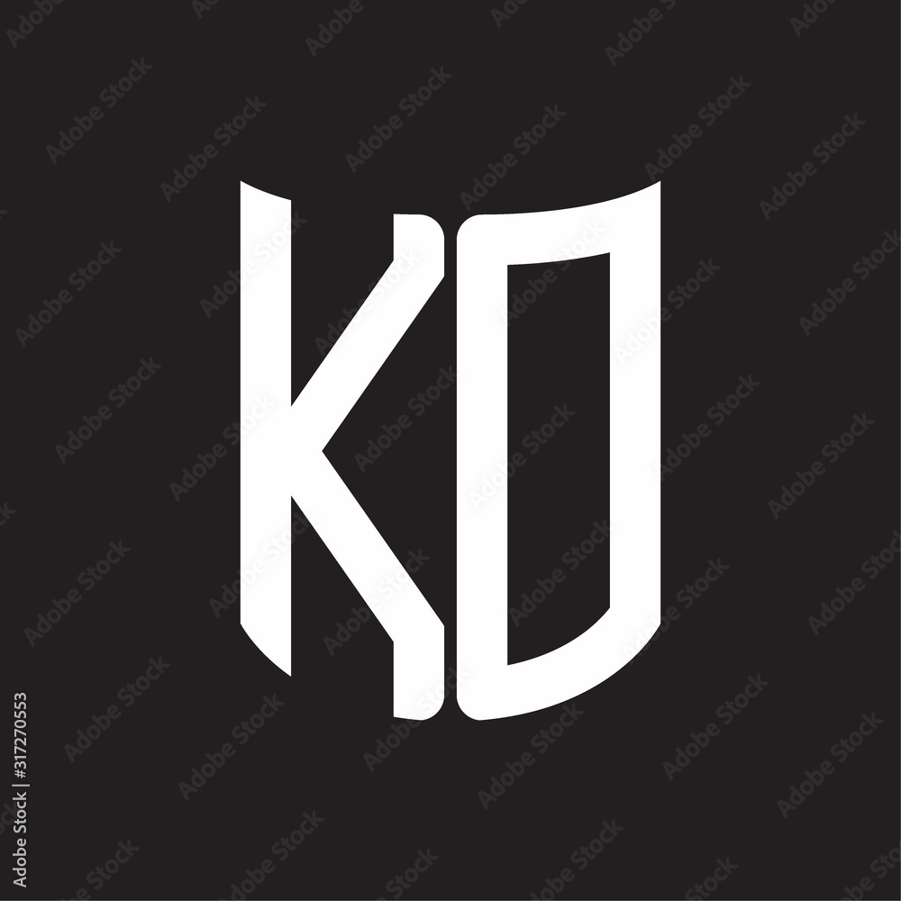 KD Logo monogram with ribbon style design template on black background