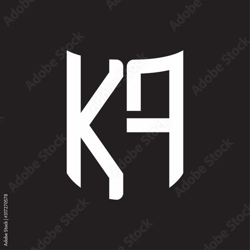 KF Logo monogram with ribbon style design template on black background