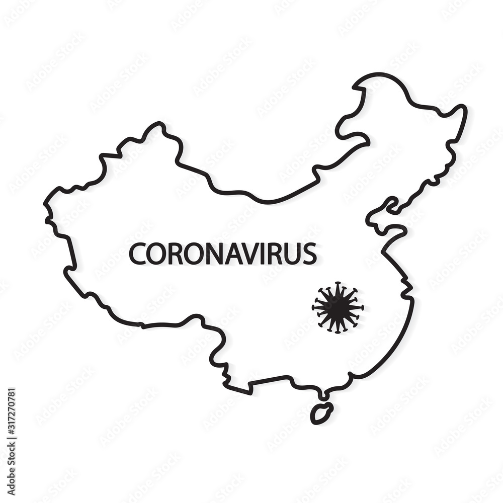concept of new 2019 coronavirus in China - vector illustration