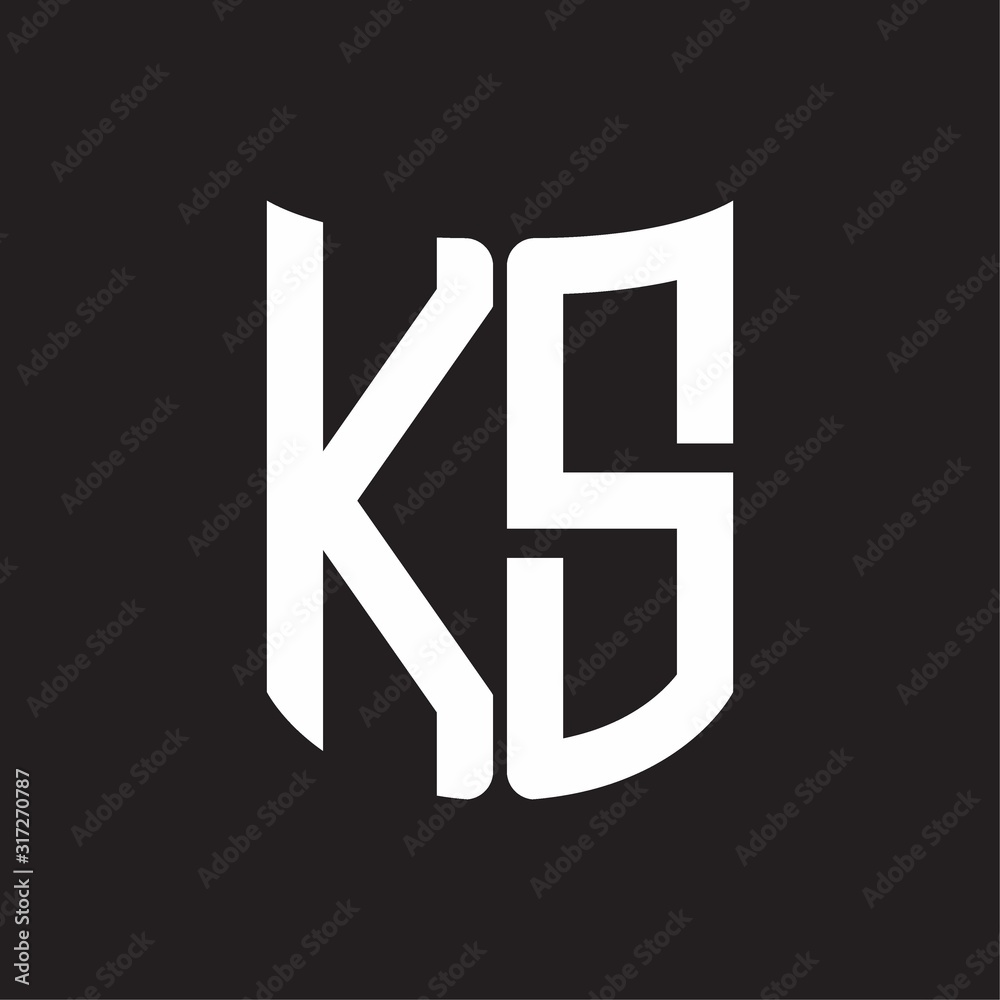 KS Logo monogram with ribbon style design template on black background KS Logo monogram with ribbon style design template on black background