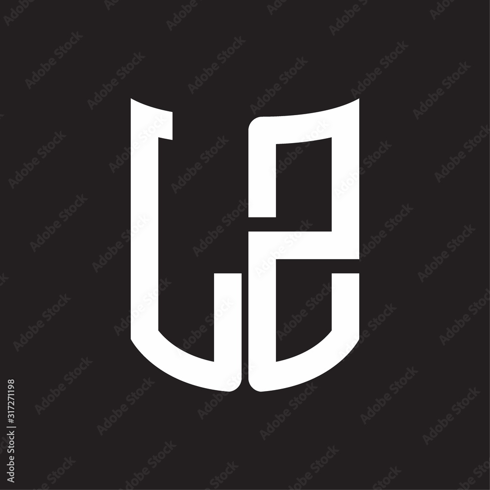 LZ Logo monogram with ribbon style design template on black background LZ Logo monogram with ribbon style design template on black background