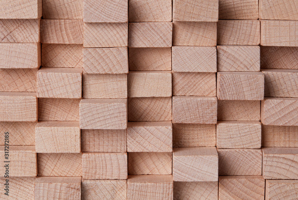 Wall texture with wood cubes