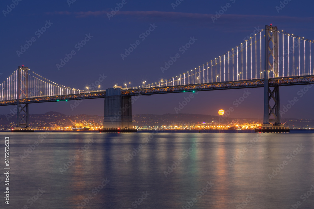 Evening at Oakland Bay Bridge, San Francisco