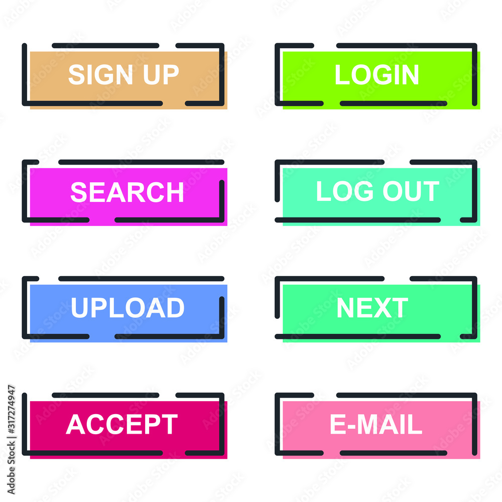 Set of modern material style buttons for website, mobile app and infographic template Different gradient colors illustration graphic and web design. Set of modern material style buttons for website, mobile app and infographic template Different gradient colors illustration graphic and web design.
