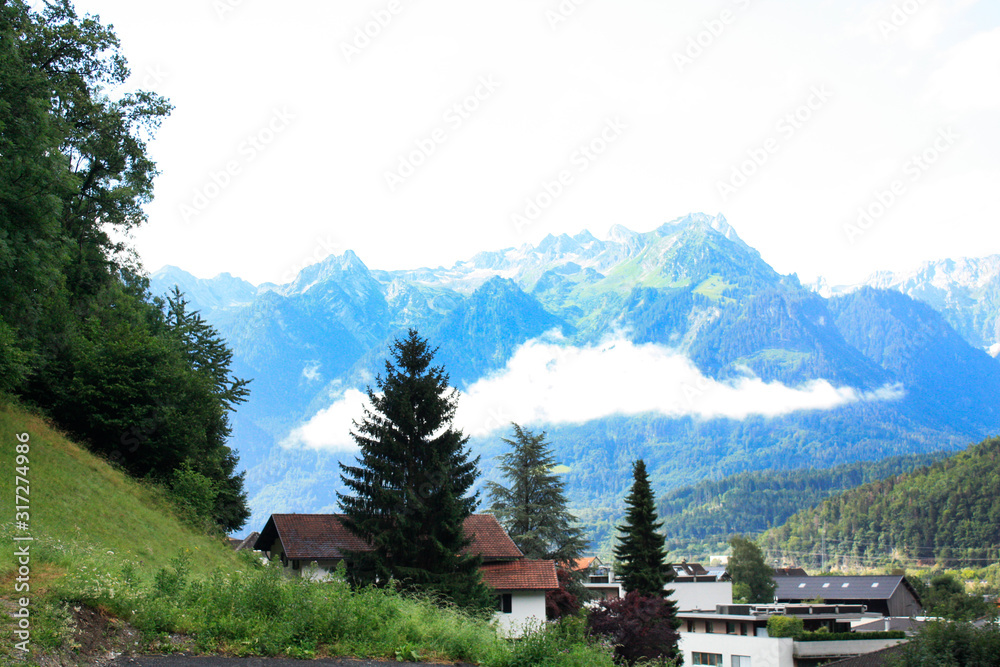 Austria. Landscape with Austrian Alps. Summer in mountains.