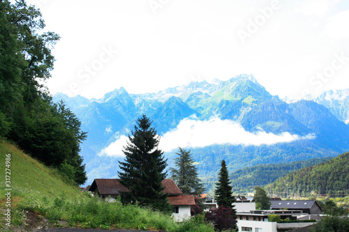 Obraz na płótnie Austria. Landscape with Austrian Alps. Summer in mountains. w salonie