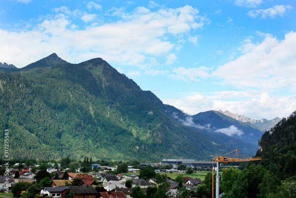 Austria. Landscape with Austrian Alps. Summer in mountains.