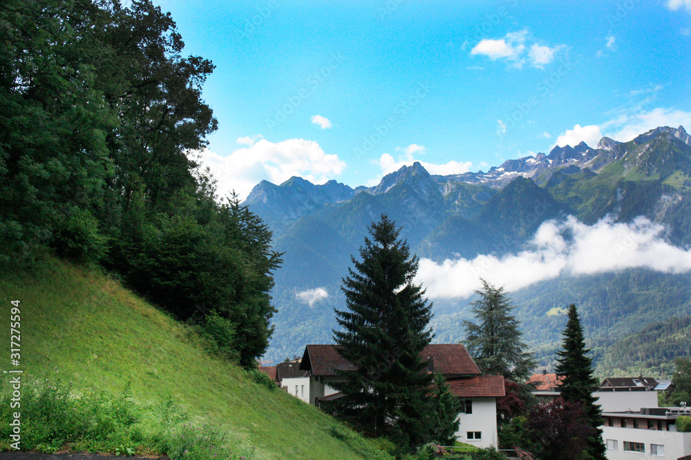 Austria. Landscape with Austrian Alps. Summer in mountains.