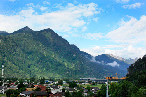 Obraz na płótnie Austria. Landscape with Austrian Alps. Summer in mountains. w salonie