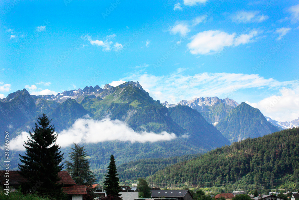 Austria. Landscape with Austrian Alps. Summer in mountains.