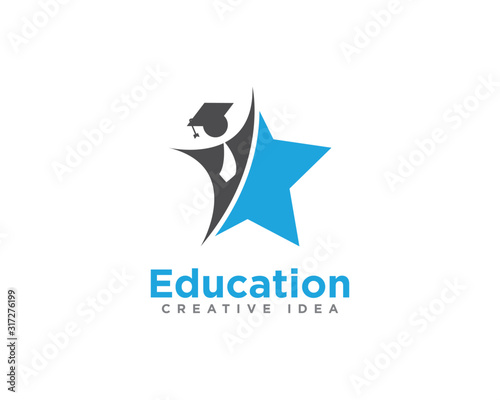 Education and Graduation Logo Design Vector