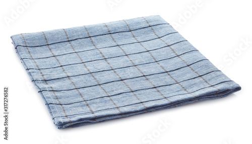 Light blue checkered cotton napkin