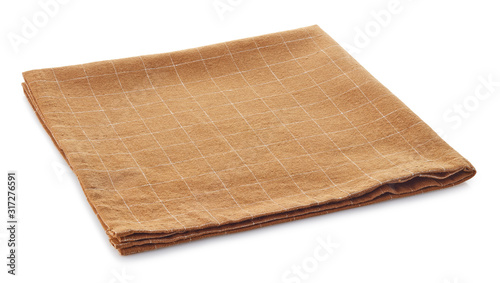 Bild auf Leinwand Light brown checkered cotton napkin