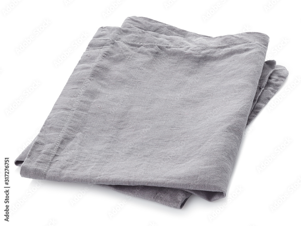 Folded light grey cotton napkin Folded light grey cotton napkin